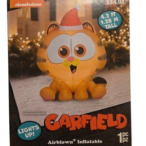 Baby Garfield Santa Hat Airblown Inflatable Nickelodeon 4 Feet Tall Lights Up In